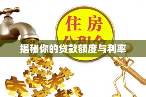 太白揭秘你的贷款额度与利率